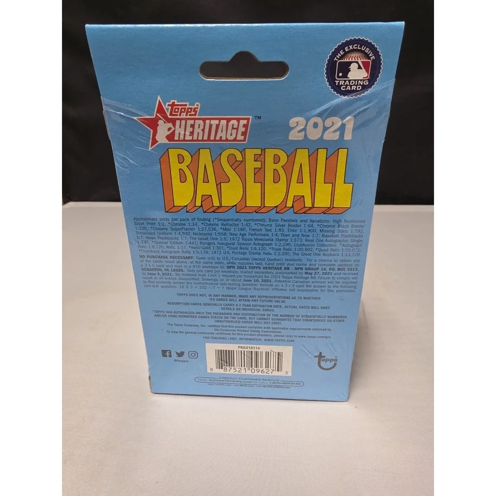 2021 Topps Heritage Baseball Hanger Box - Factory Sealed X10